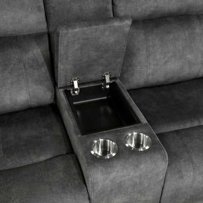 Muncie Brownish Gray Double Reclining Living Room Set from Homelegance - Luna Furniture
