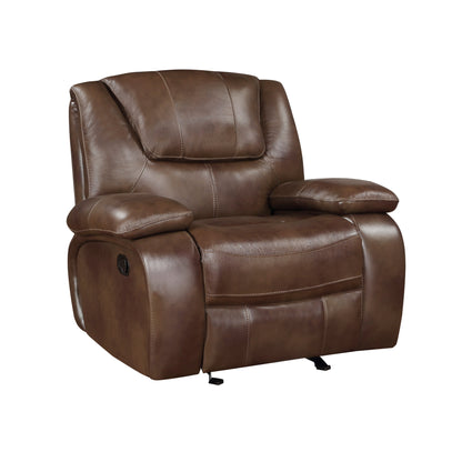 Ellicott Brown Leather Double Reclining Living Room Set from Homelegance - Luna Furniture
