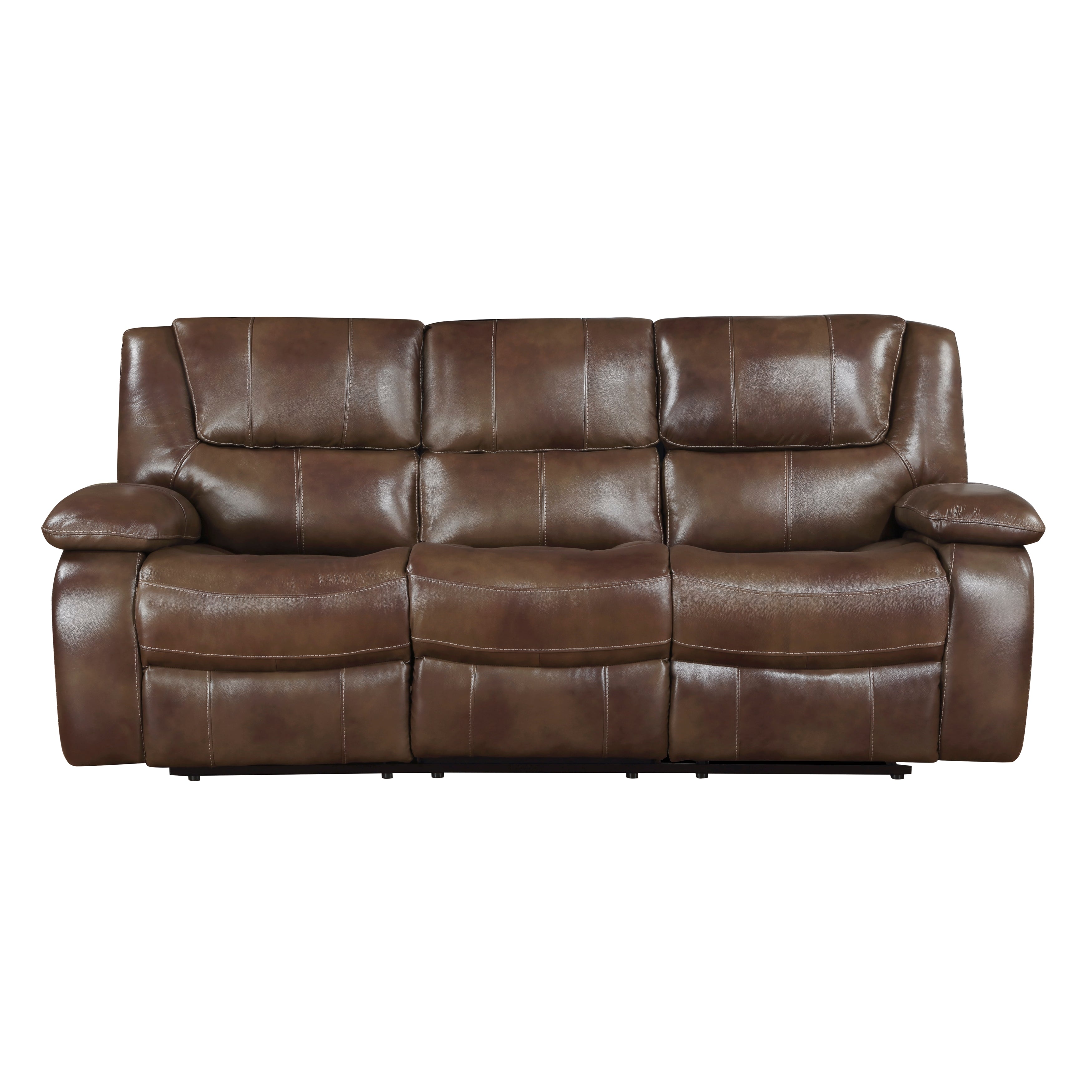 Ellicott Brown Leather Double Reclining Living Room Set from Homelegance - Luna Furniture
