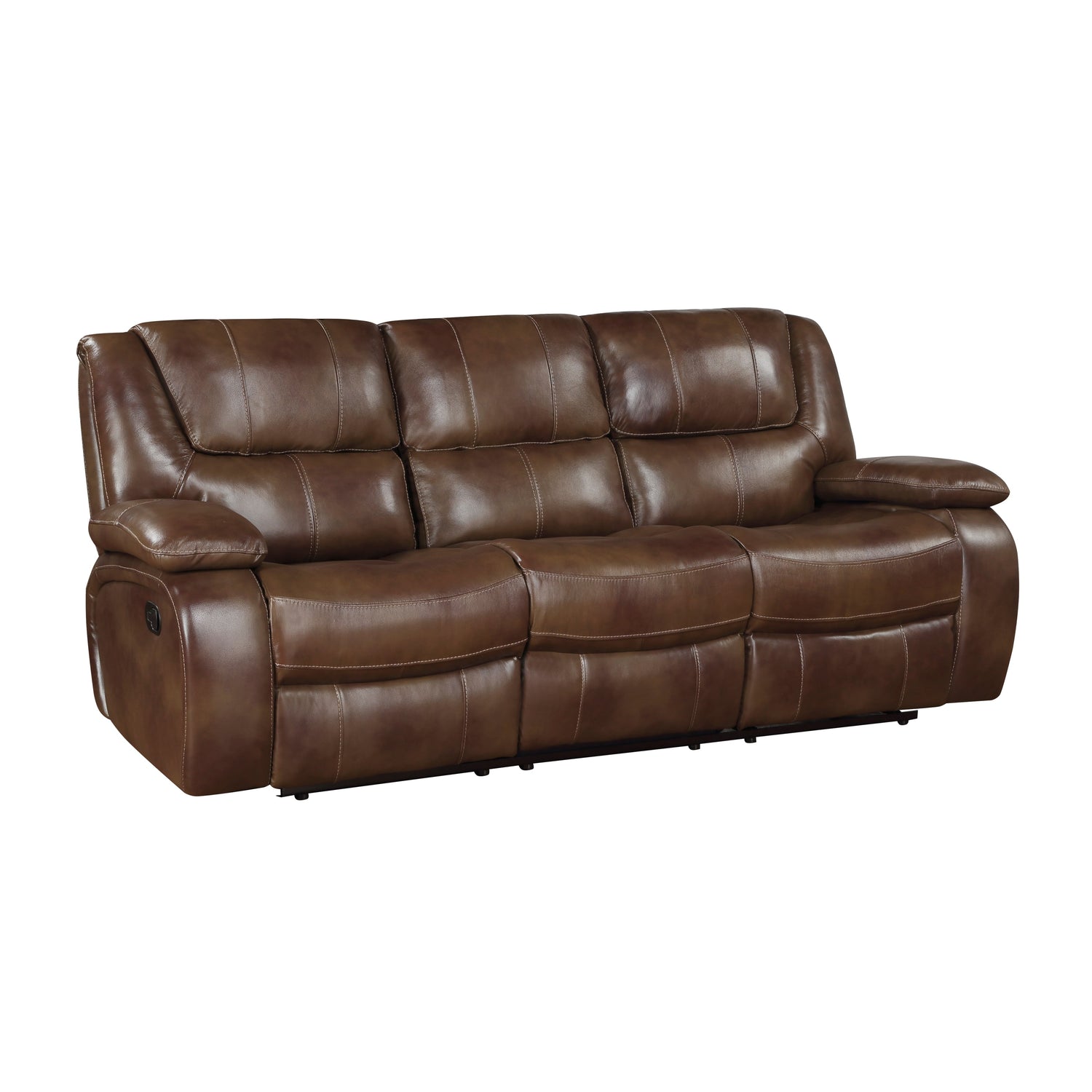 Ellicott Brown Leather Double Reclining Living Room Set from Homelegance - Luna Furniture