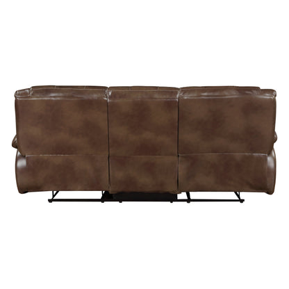 Ellicott Brown Leather Double Reclining Living Room Set from Homelegance - Luna Furniture