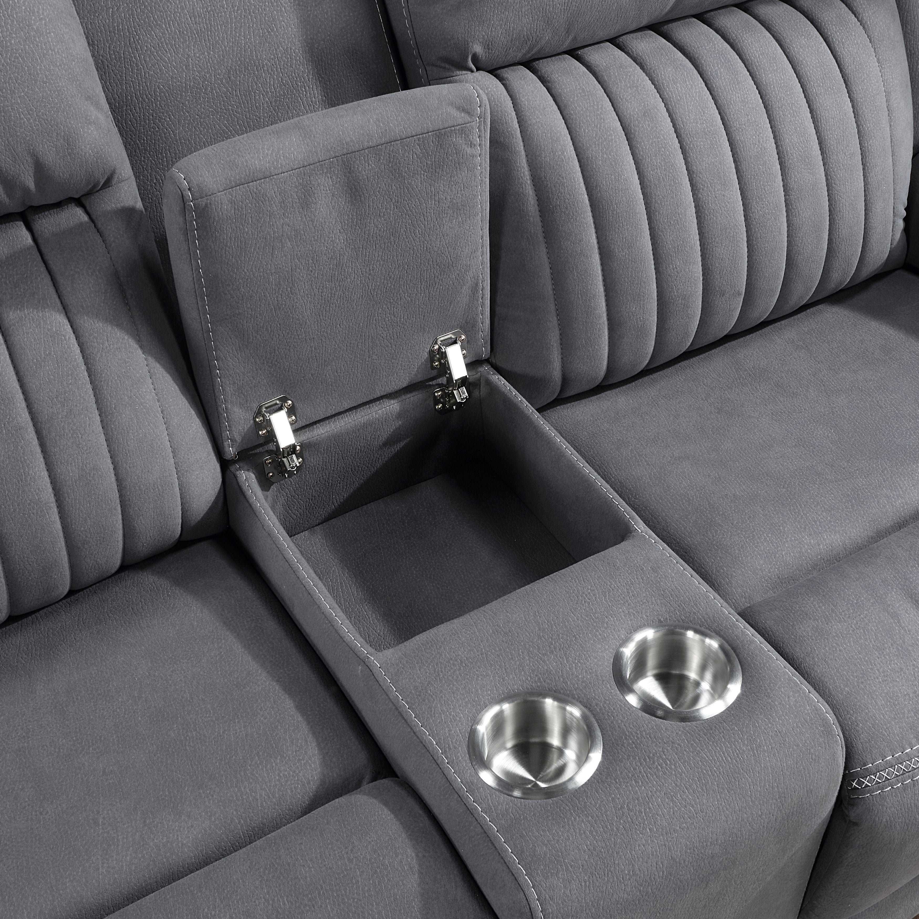 9646GY*2 2pc Set: Sofa, Love - 9646GY*2