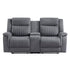9646GY-2 Double Reclining Love Seat with Center Console - 9646GY-2