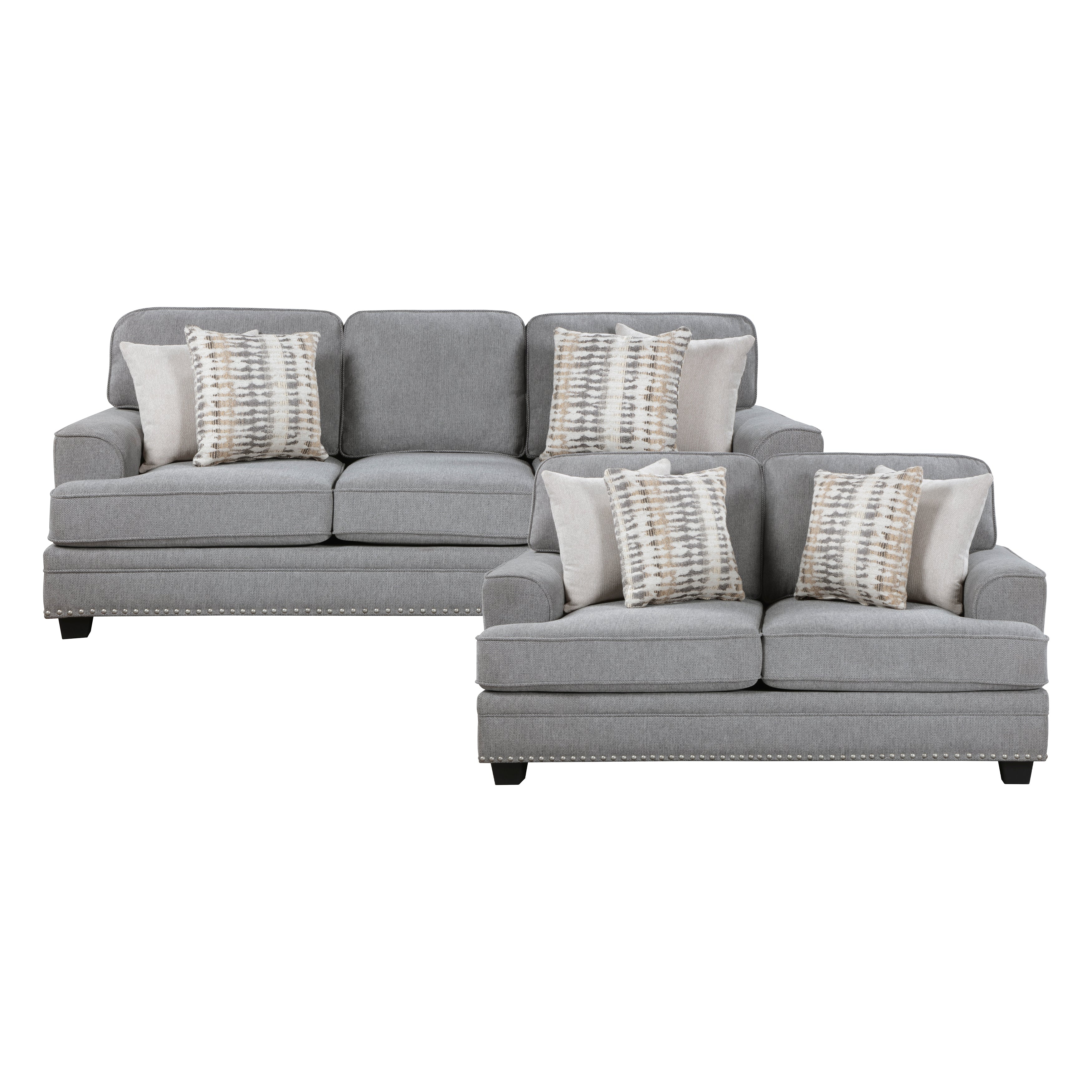 9648GY*2 2pc Set: Sofa, Love - 9648GY*2