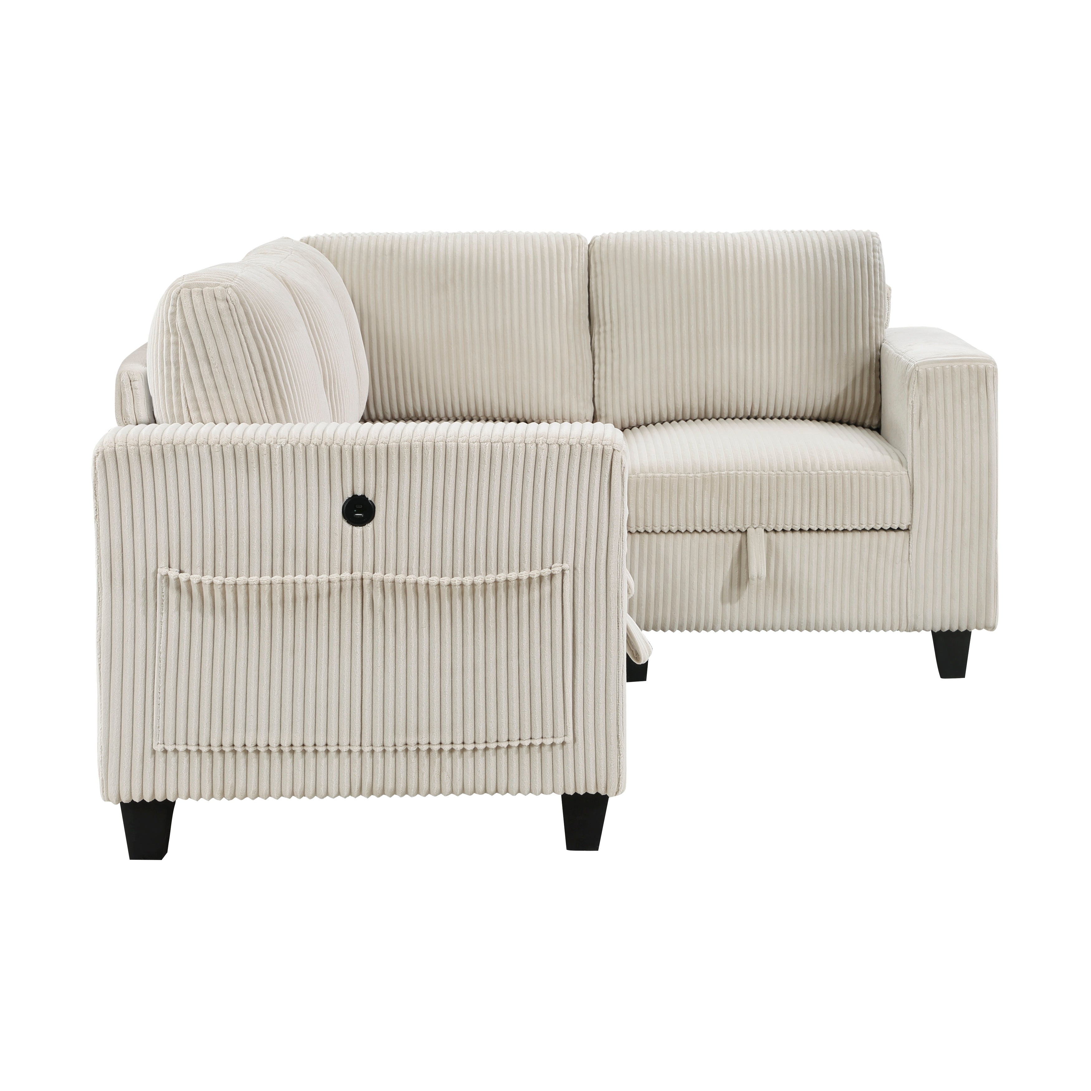 9650NBE*4SC (4)4-Piece Sectional with Storage, Storage Pouches and Charging Ports - 9650NBE*4SC