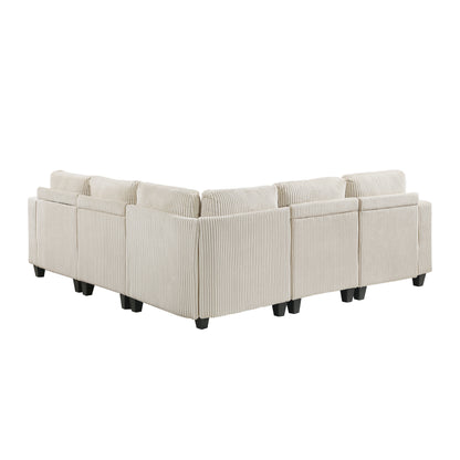 9650NBE*5SC (5)5-Piece Sectional with Storage, Storage Pouches and Charging Ports - 9650NBE*5SC