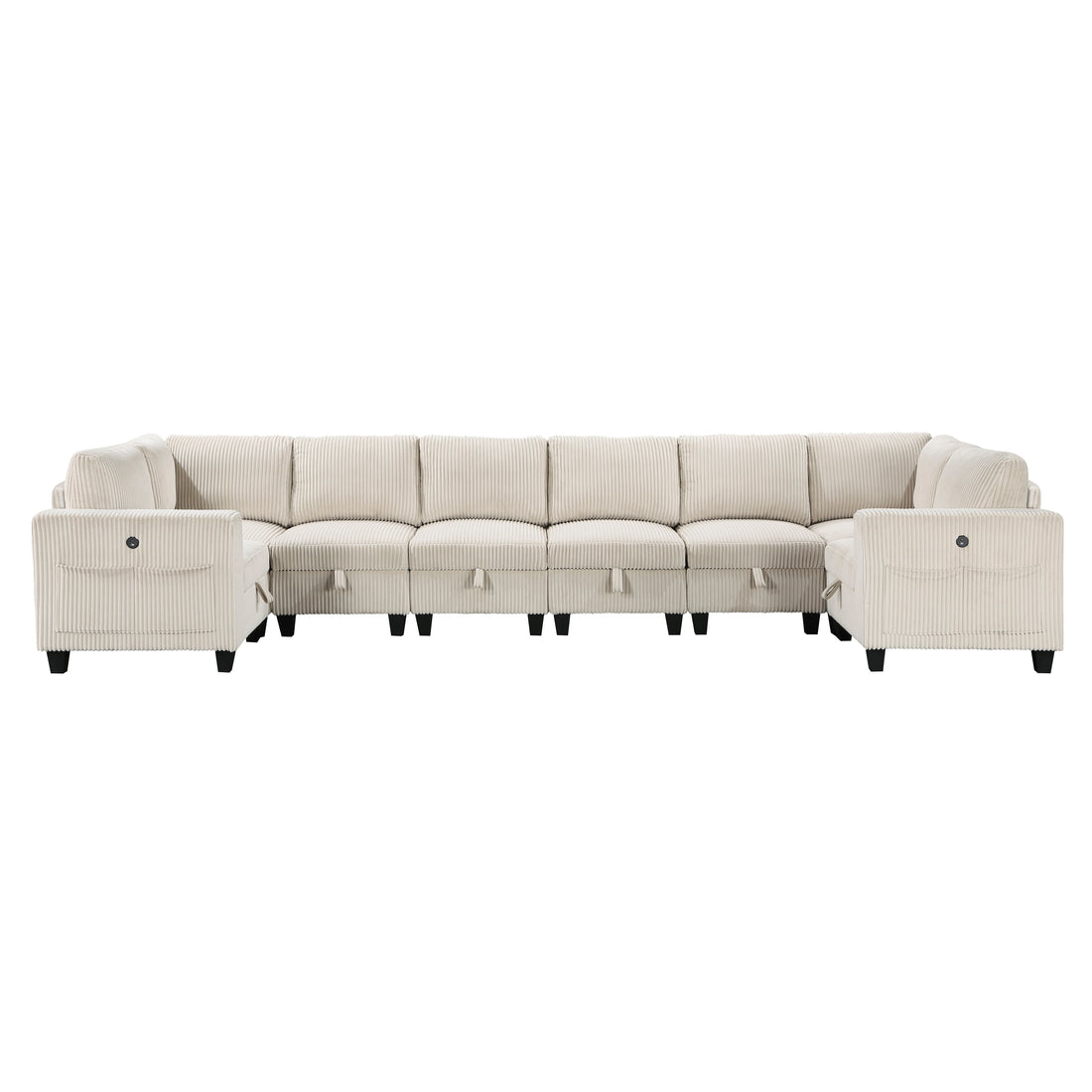 9650NBE*8SC (8)8-Piece Sectional with Storage, Storage Pouches and Charging Ports - 9650NBE*8SC