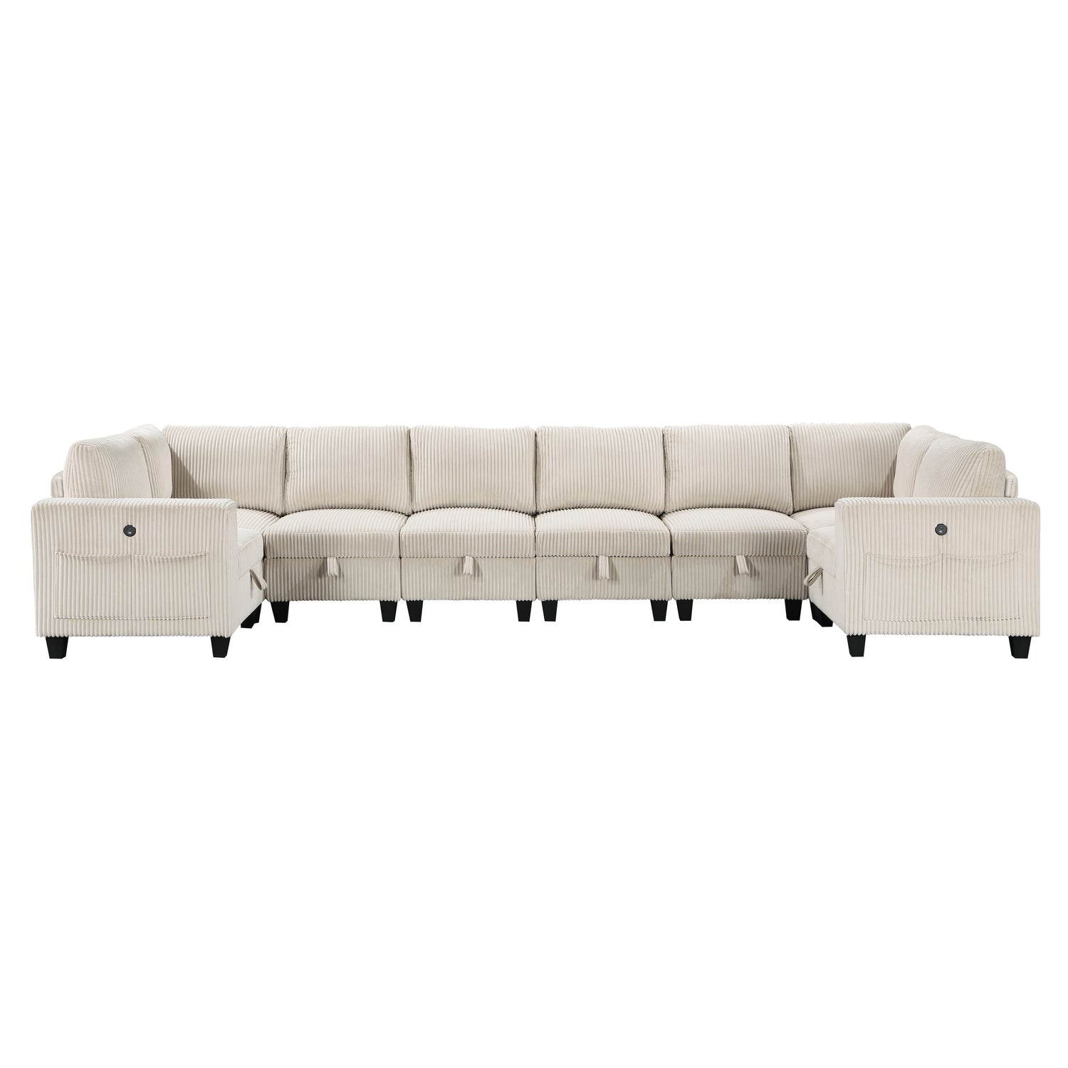 9650NBE*8SC (8)8-Piece Sectional with Storage, Storage Pouches and Charging Ports - 9650NBE*8SC