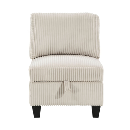 Walterboro Beige Corduroy 8-Piece Sectional with Storage, Storage Pouches and Charging Ports from Homelegance - Luna Furniture