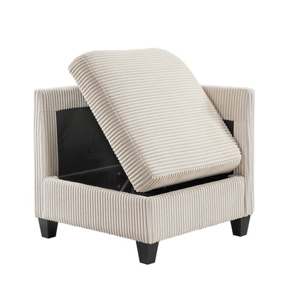 Walterboro Beige Corduroy 8-Piece Sectional with Storage, Storage Pouches and Charging Ports from Homelegance - Luna Furniture
