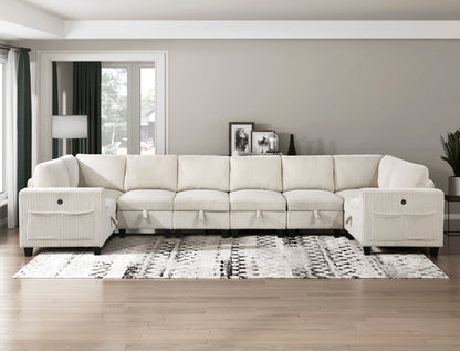 9650NBE*8SC (8)8-Piece Sectional with Storage, Storage Pouches and Charging Ports - 9650NBE*8SC