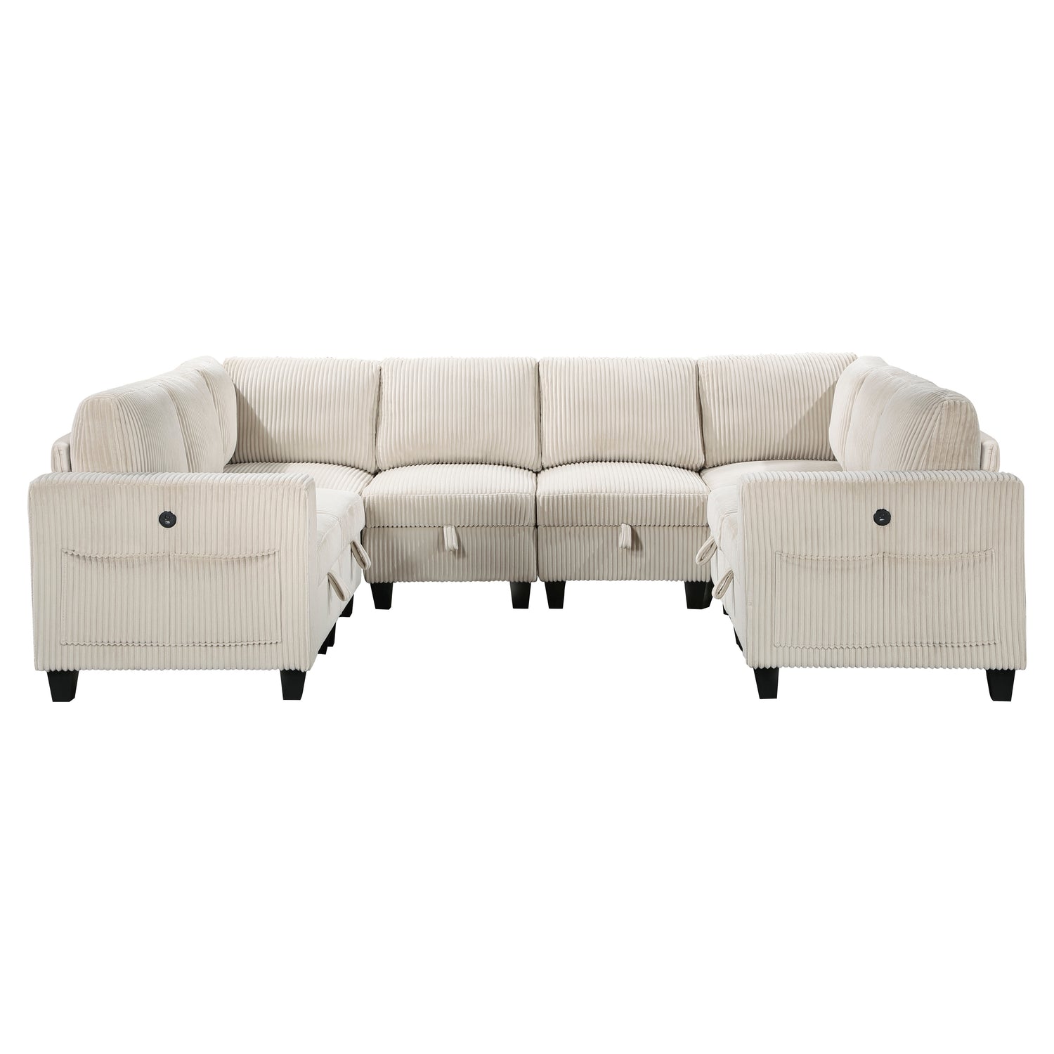 9650NBE*8SC (8)8-Piece Sectional with Storage, Storage Pouches and Charging Ports - 9650NBE*8SC