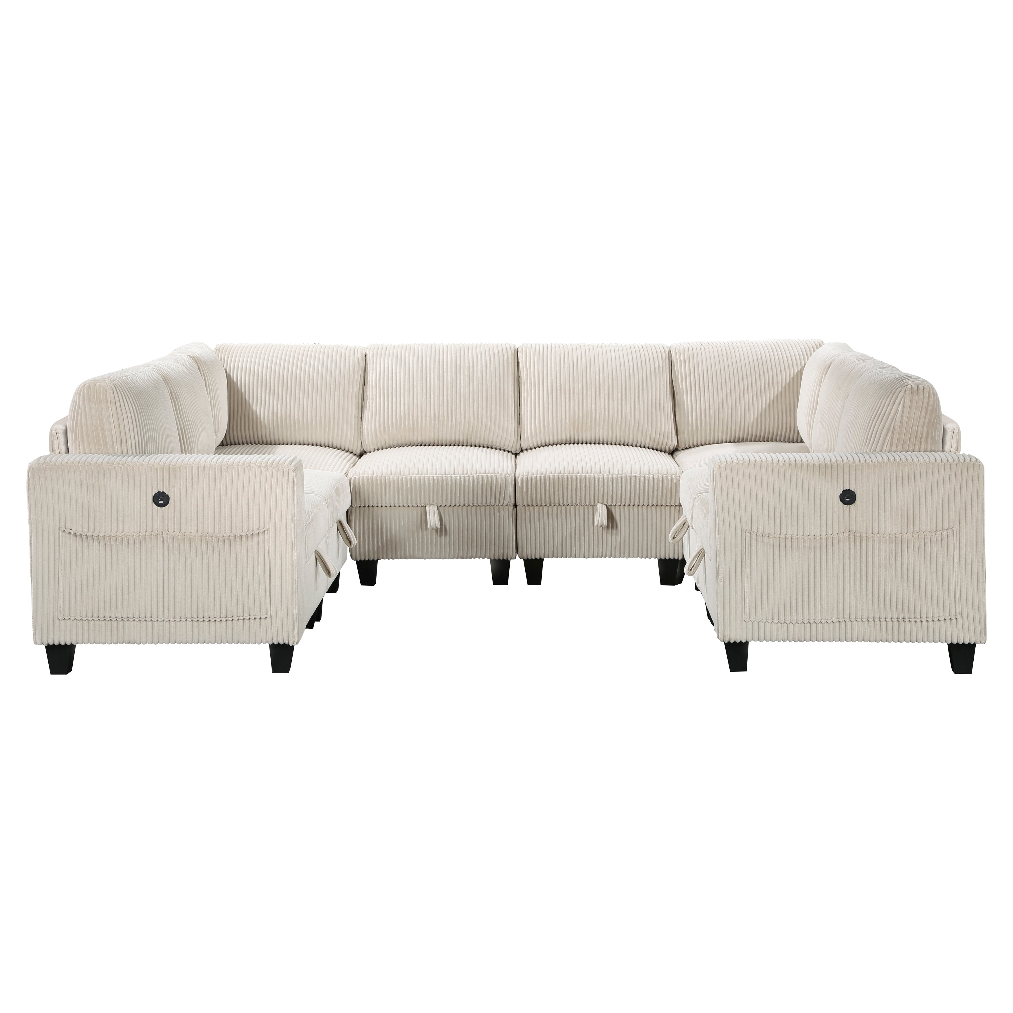 9650NBE*8SC (8)8-Piece Sectional with Storage, Storage Pouches and Charging Ports - 9650NBE*8SC