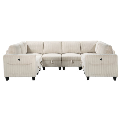 9650NBE*8SC (8)8-Piece Sectional with Storage, Storage Pouches and Charging Ports - 9650NBE*8SC