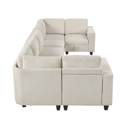 9650NBE*8SC (8)8-Piece Sectional with Storage, Storage Pouches and Charging Ports - 9650NBE*8SC