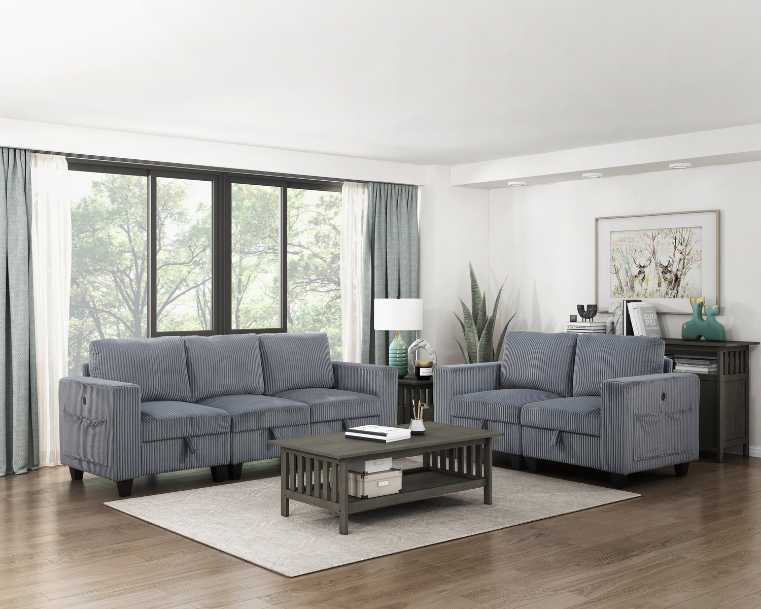 Walterboro Dark Gray Modular Living Room Set from Homelegance - Luna Furniture