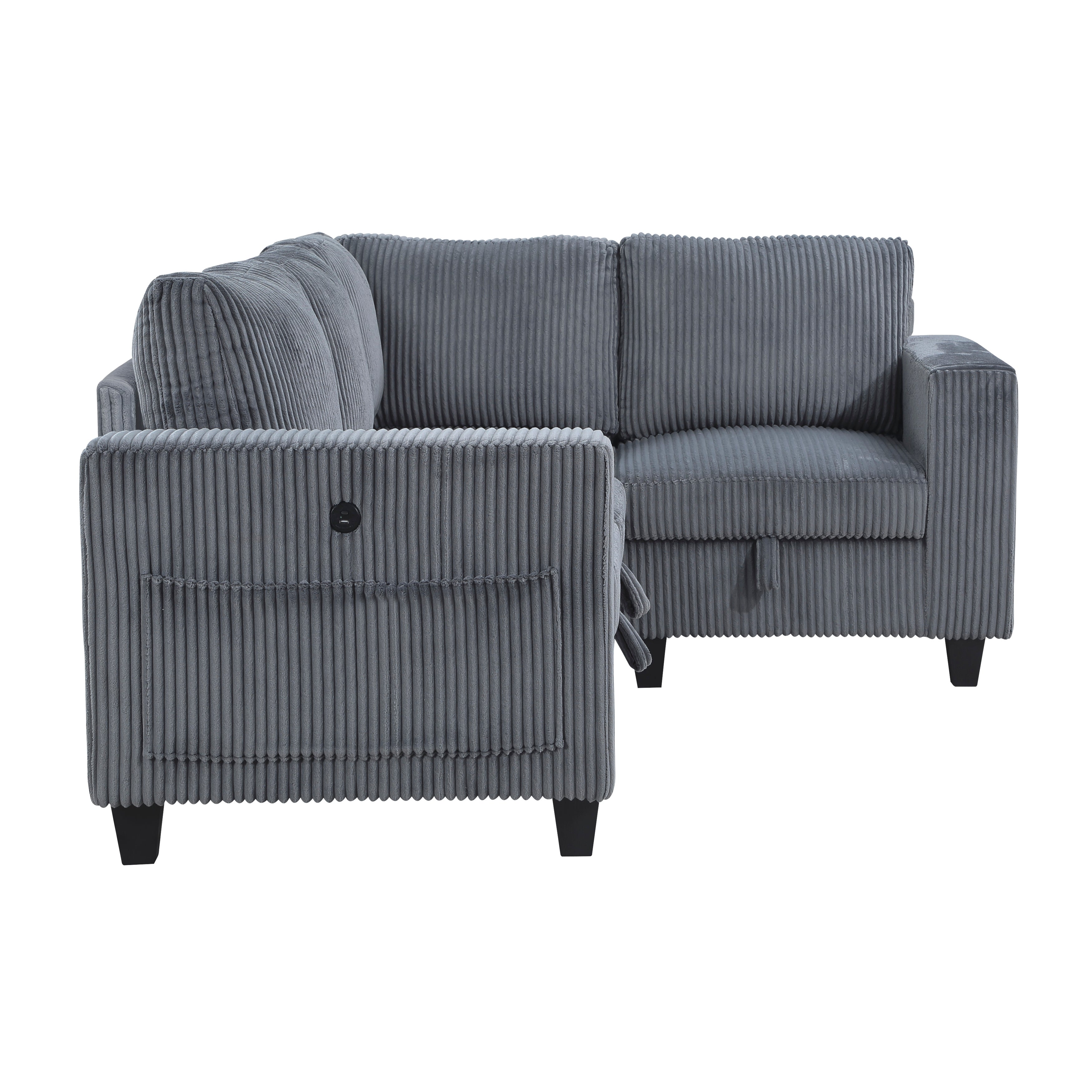 9650NDG*4SC (4)4-Piece Sectional with Storage, Storage Pouches and Charging Ports - 9650NDG*4SC