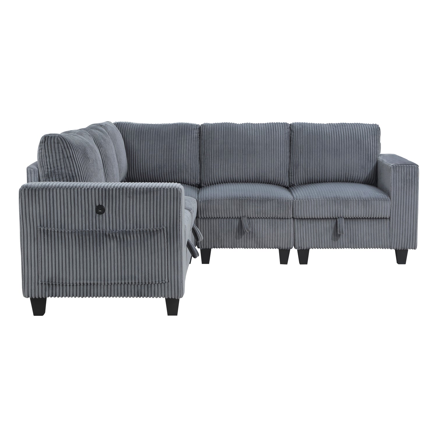 9650NDG*5SC (5)5-Piece Sectional with Storage, Storage Pouches and Charging Ports - 9650NDG*5SC