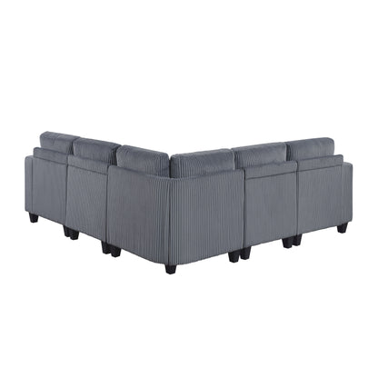 9650NDG*5SC (5)5-Piece Sectional with Storage, Storage Pouches and Charging Ports - 9650NDG*5SC