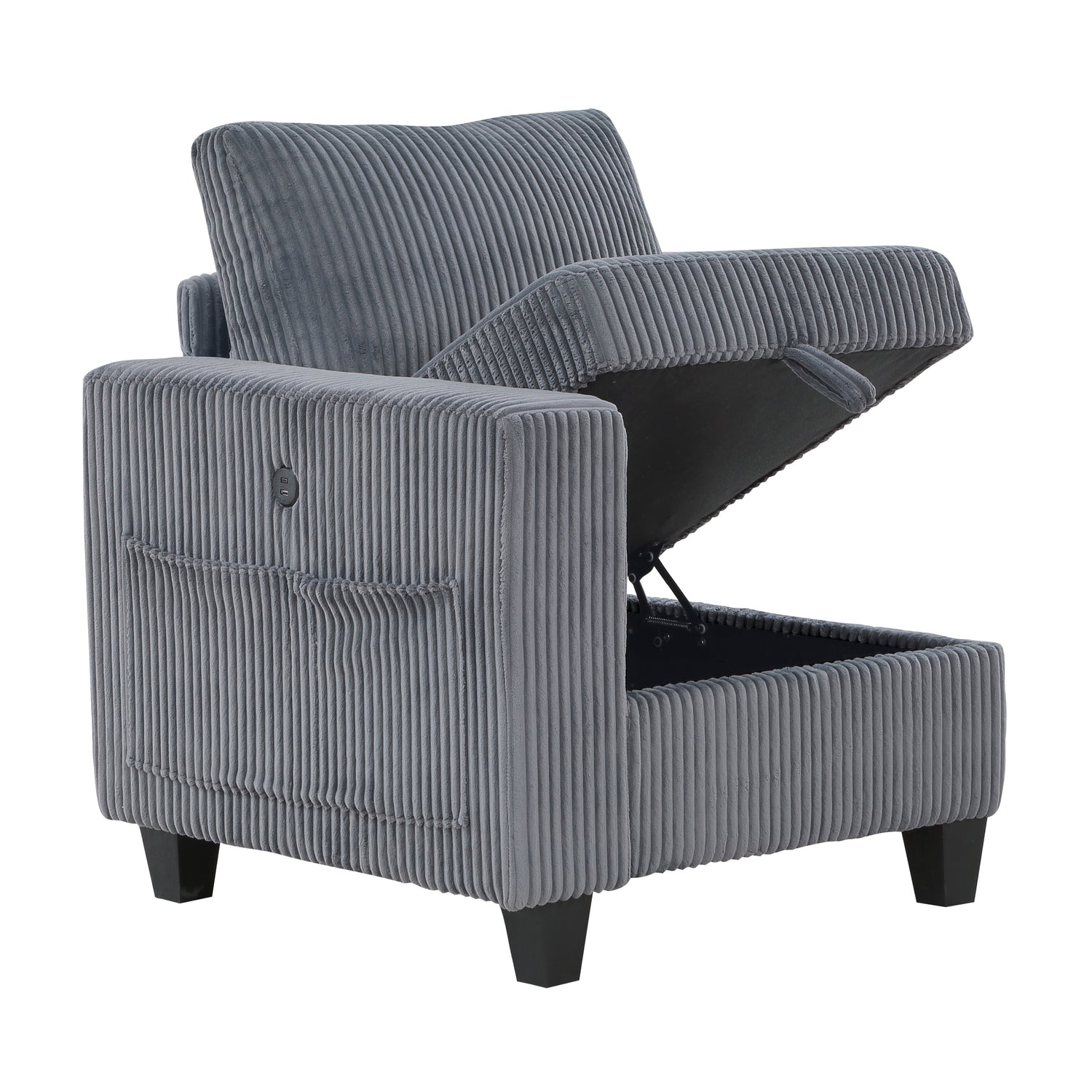9650NDG*5SC (5)5-Piece Sectional with Storage, Storage Pouches and Charging Ports - 9650NDG*5SC