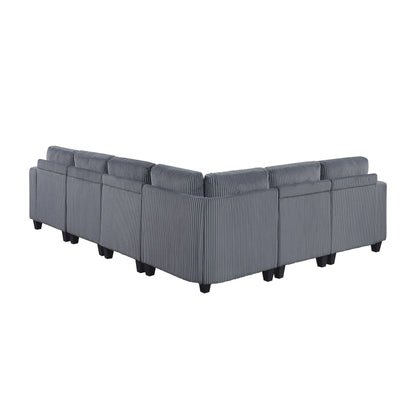 9650NDG*6SC (6)6-Piece Sectional with Storage, Storage Pouches and Charging Ports - 9650NDG*6SC