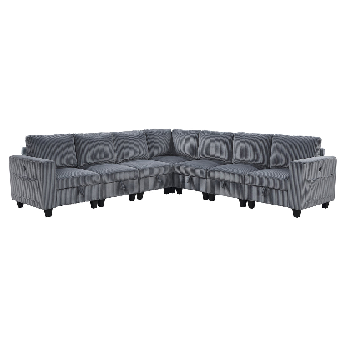 9650NDG*7SC (7)7-Piece Sectional with Storage, Storage Pouches and Charging Ports - 9650NDG*7SC