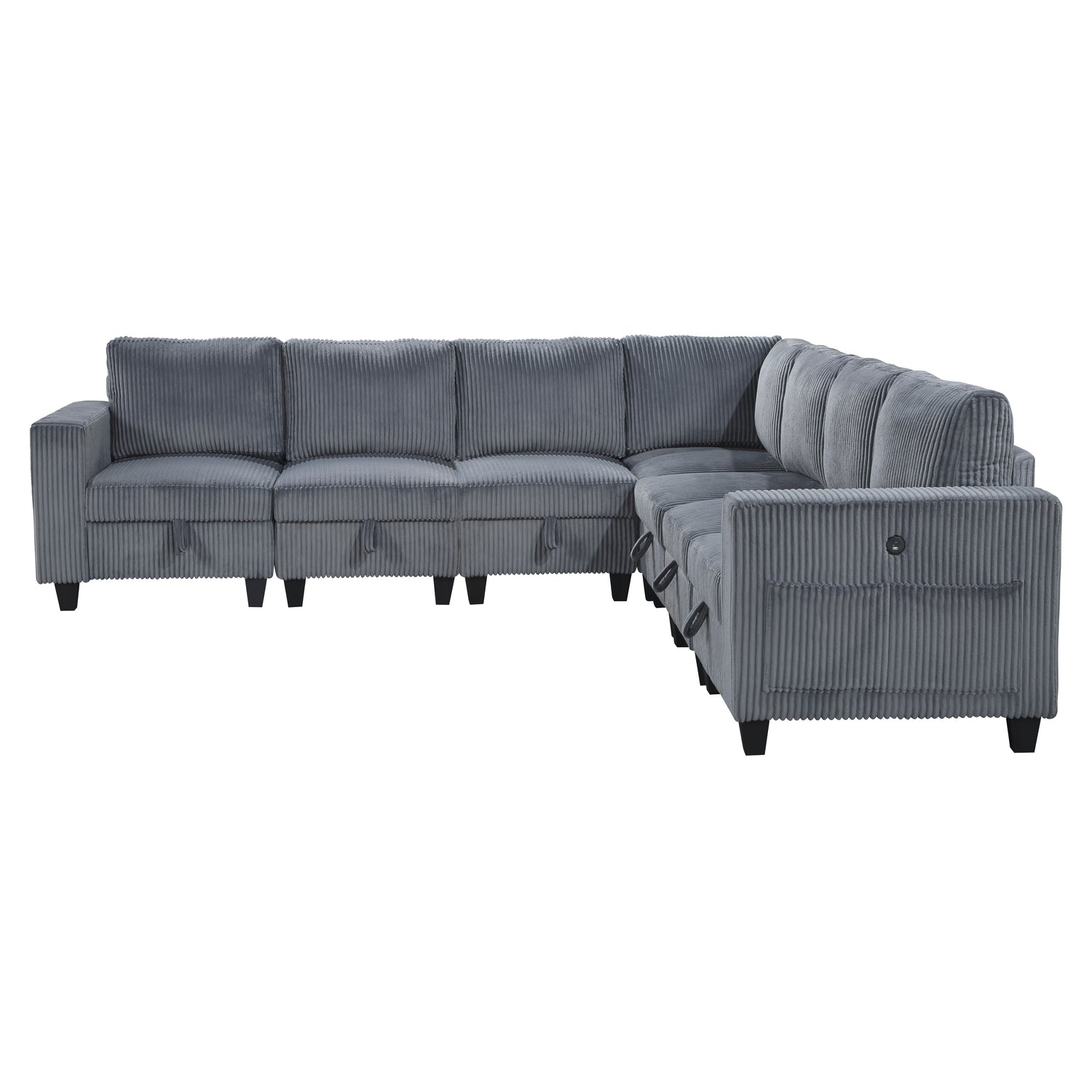 9650NDG*7SC (7)7-Piece Sectional with Storage, Storage Pouches and Charging Ports - 9650NDG*7SC