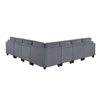 Walterboro Dark Gray 7-Piece Sectional with Storage, Storage Pouches and Charging Ports from Homelegance - Luna Furniture
