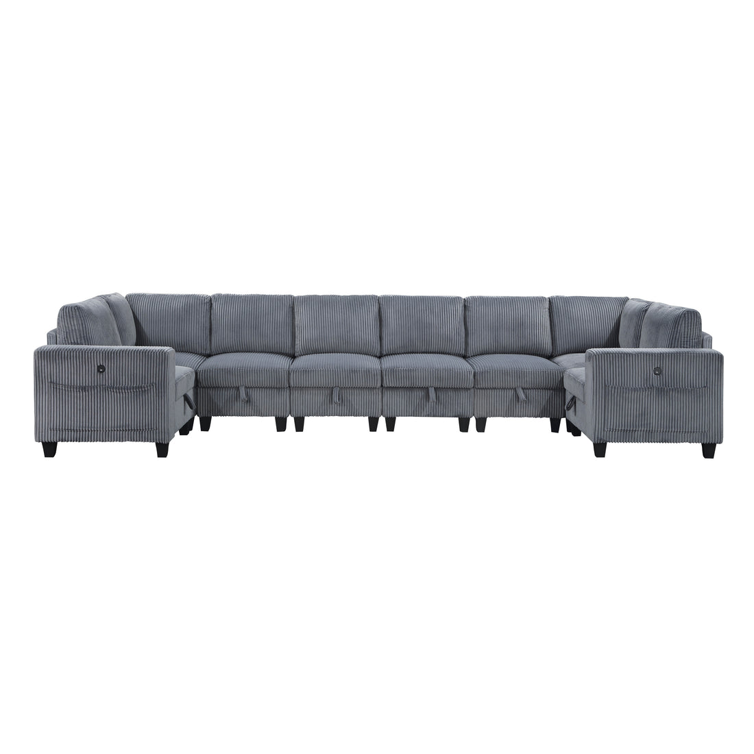 9650NDG*8SC (8)8-Piece Sectional with Storage, Storage Pouches and Charging Ports - 9650NDG*8SC