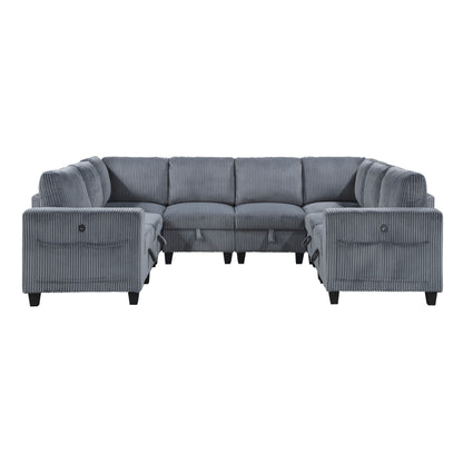 9650NDG*8SC (8)8-Piece Sectional with Storage, Storage Pouches and Charging Ports - 9650NDG*8SC