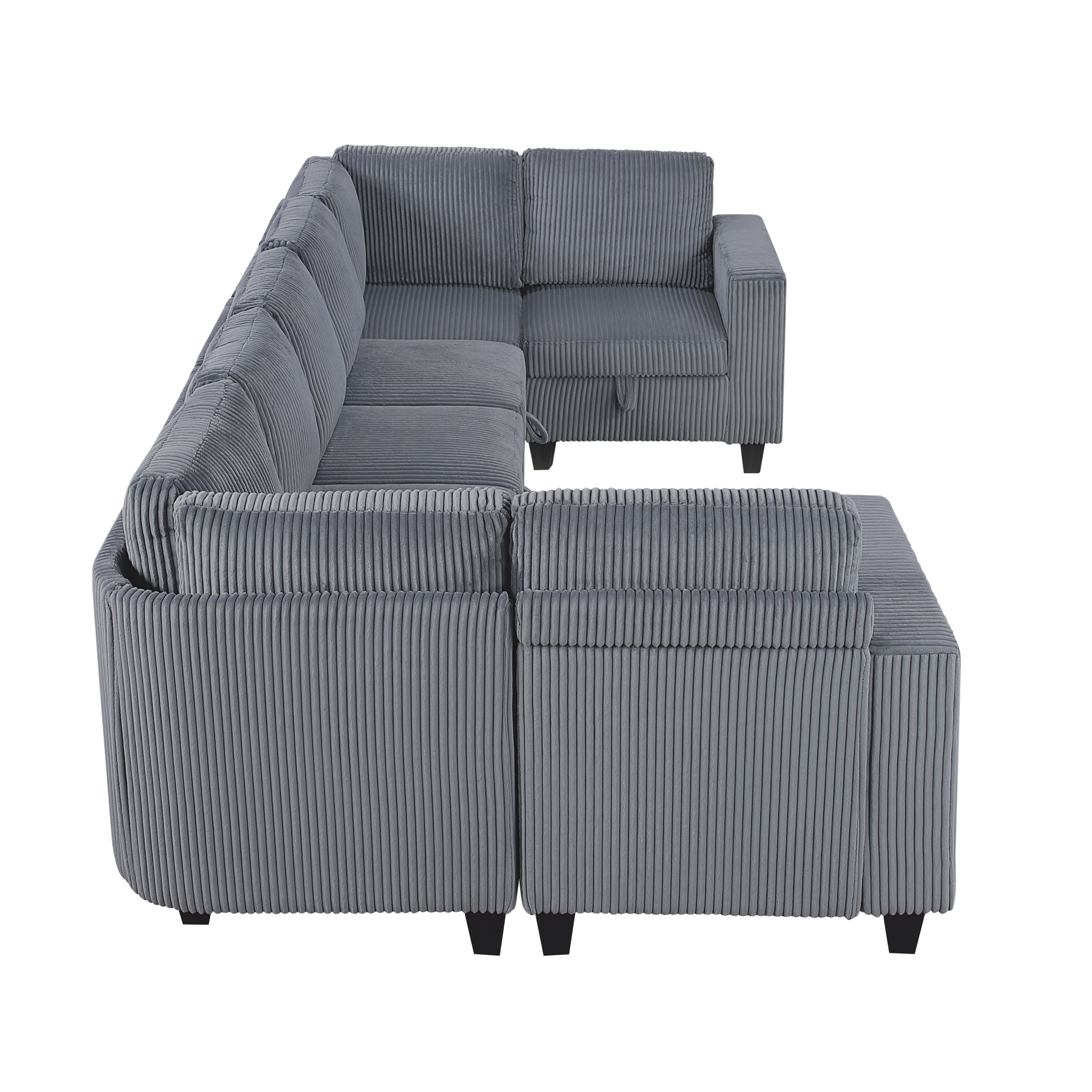 9650NDG*8SC (8)8-Piece Sectional with Storage, Storage Pouches and Charging Ports - 9650NDG*8SC