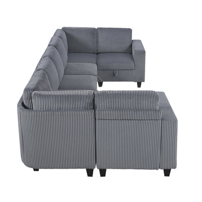 9650NDG*8SC (8)8-Piece Sectional with Storage, Storage Pouches and Charging Ports - 9650NDG*8SC