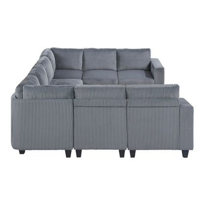 9650NDG*8SC (8)8-Piece Sectional with Storage, Storage Pouches and Charging Ports - 9650NDG*8SC