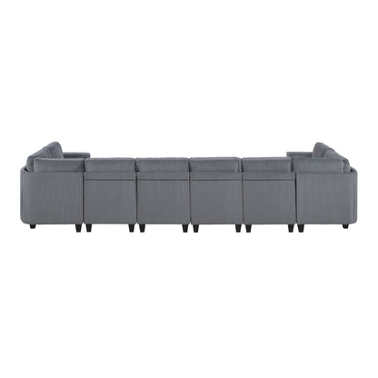 9650NDG*8SC (8)8-Piece Sectional with Storage, Storage Pouches and Charging Ports - 9650NDG*8SC