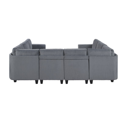 9650NDG*8SC (8)8-Piece Sectional with Storage, Storage Pouches and Charging Ports - 9650NDG*8SC