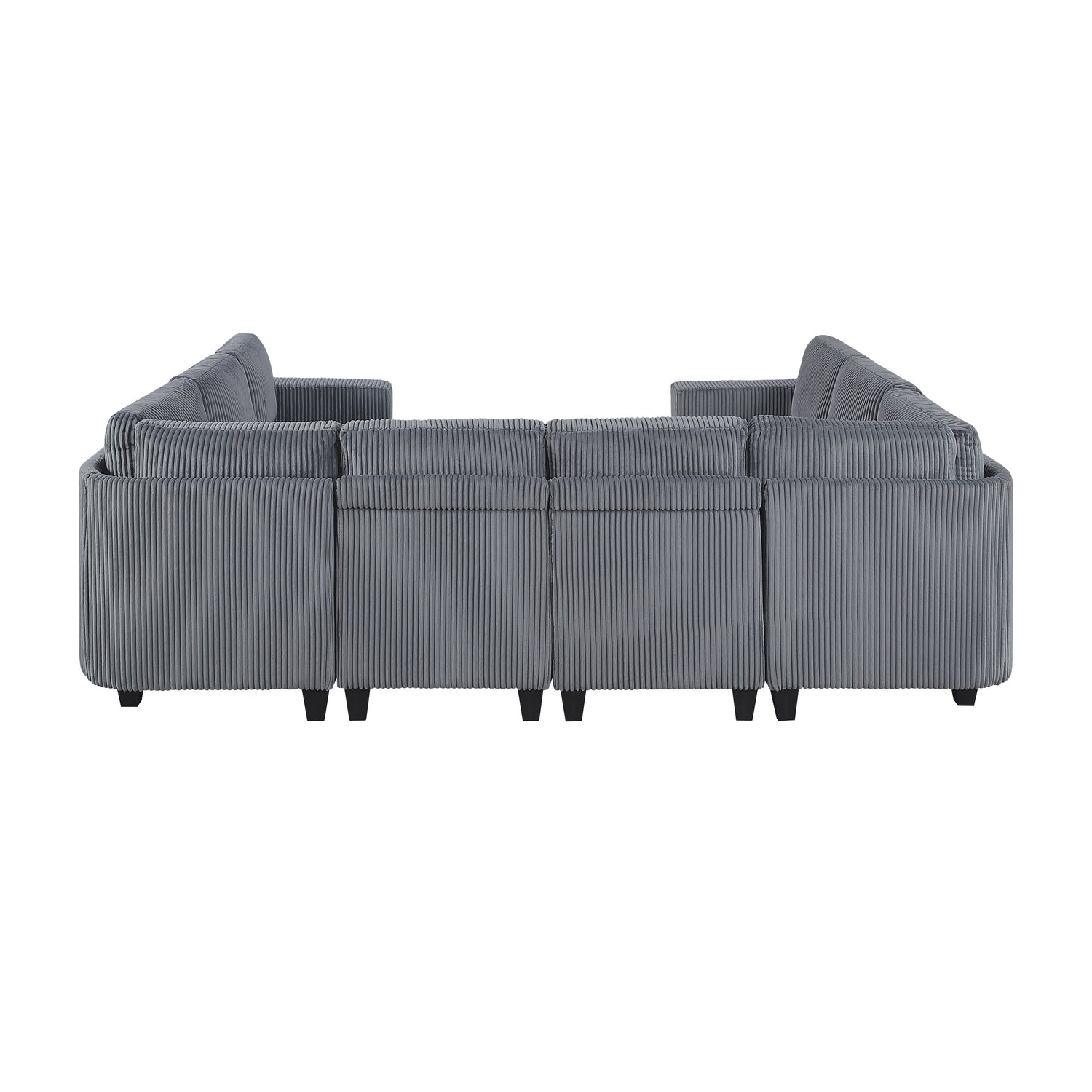 Walterboro Dark Gray 8-Piece Sectional with Storage, Storage Pouches and Charging Ports from Homelegance - Luna Furniture