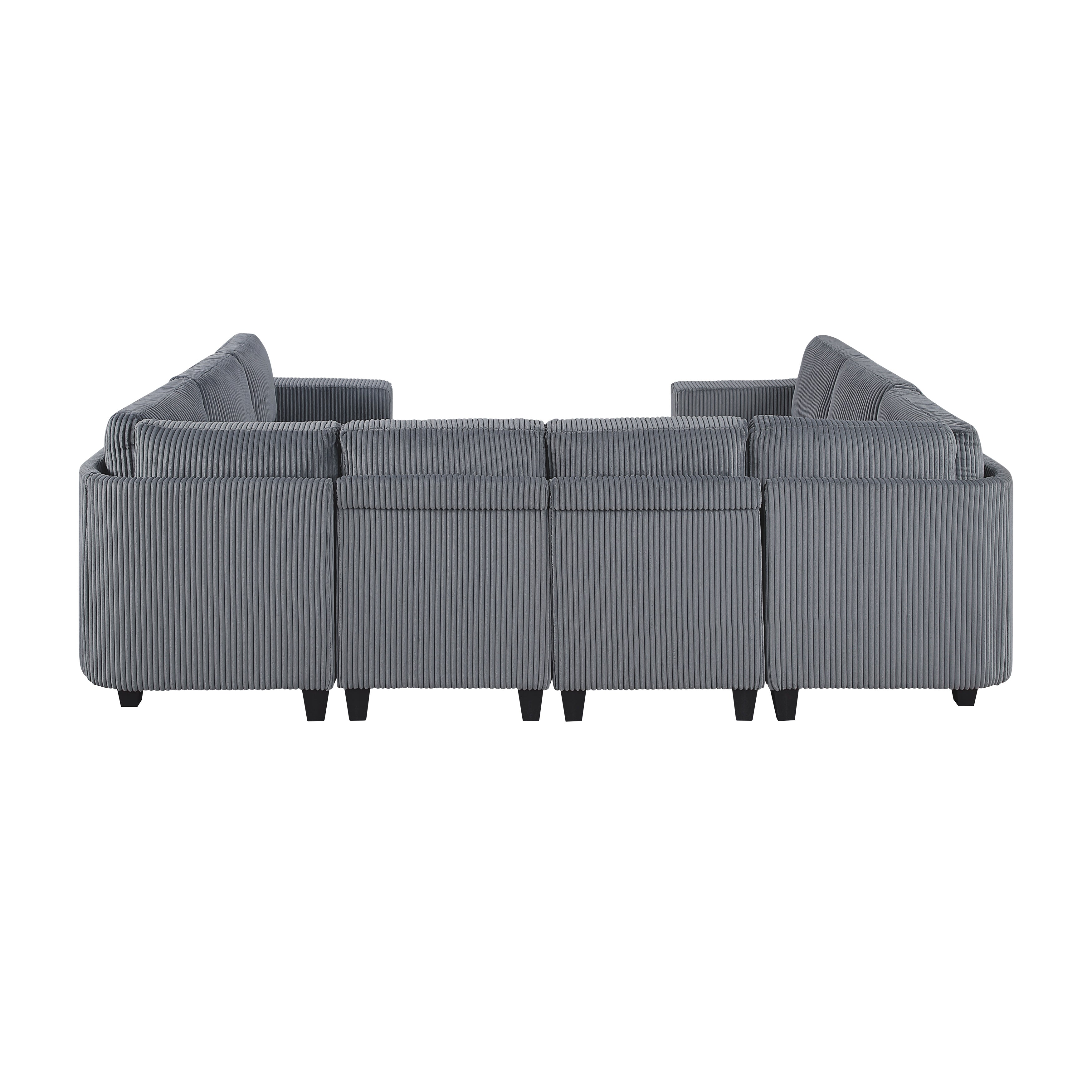 Walterboro Dark Gray 8-Piece Sectional with Storage, Storage Pouches and Charging Ports from Homelegance - Luna Furniture