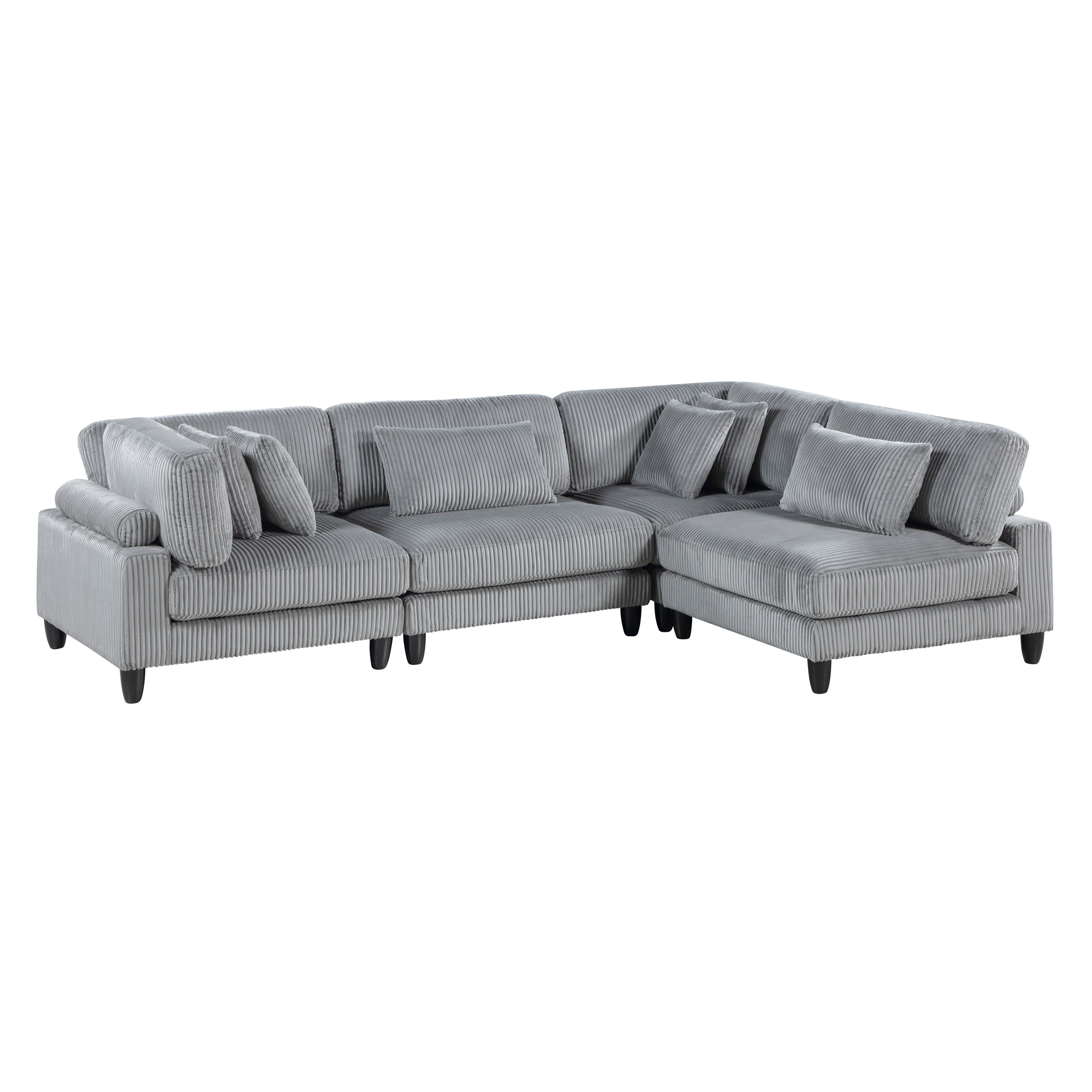9688GY*42CR2AC (4)4-Piece Modular Sectional - 9688GY*42CR2AC
