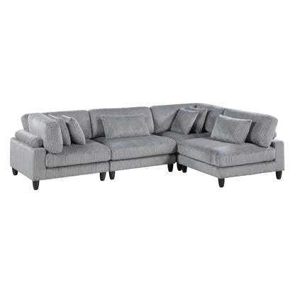 9688GY*42CR2AC (4)4-Piece Modular Sectional - 9688GY*42CR2AC