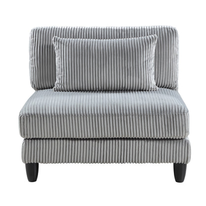 9688GY*42CRACOT (4)4-Piece Modular Sectional with Otttoman - 9688GY*42CRACOT