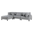9688GY*42CRACOT (4)4-Piece Modular Sectional with Otttoman - 9688GY*42CRACOT