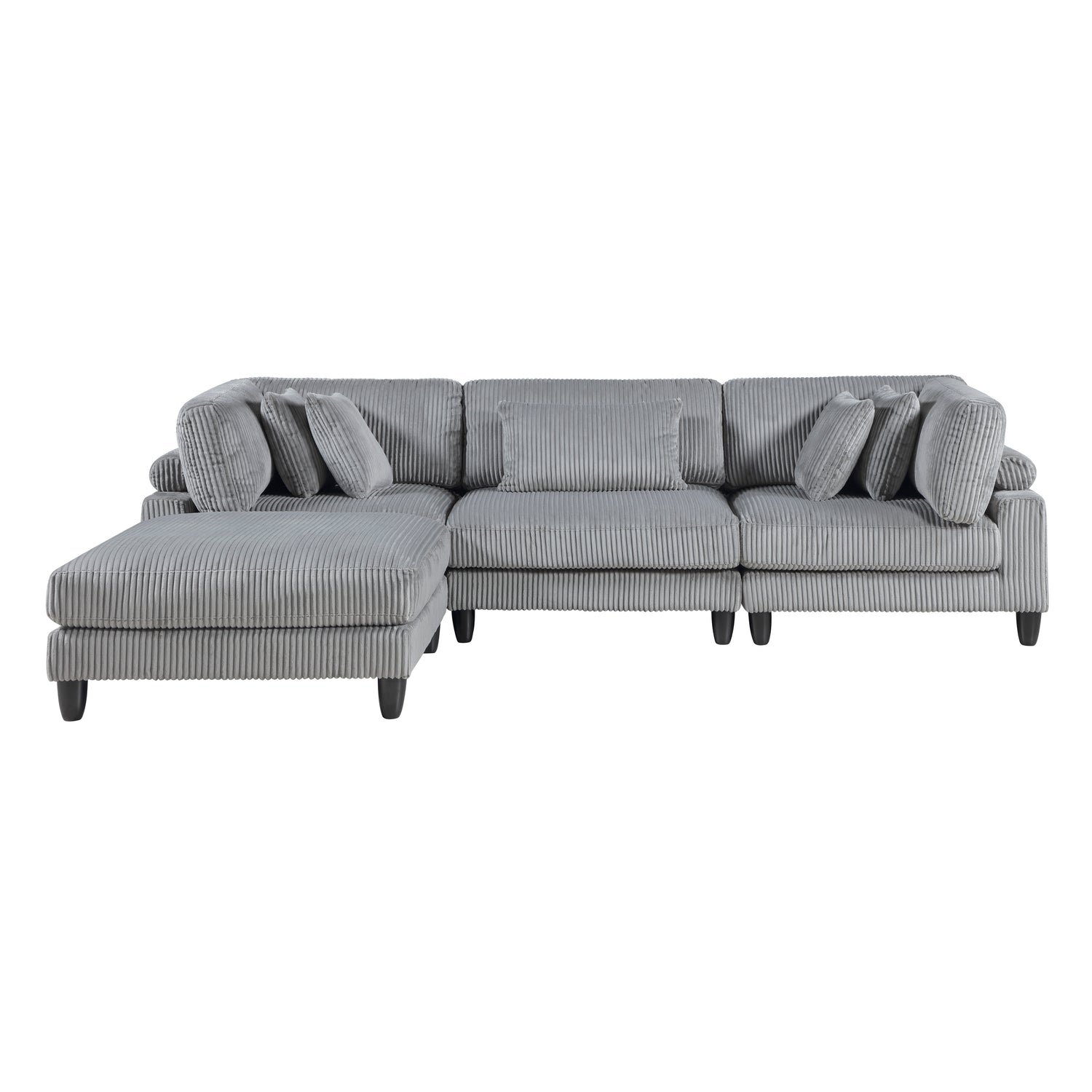 9688GY*42CRACOT (4)4-Piece Modular Sectional with Otttoman - 9688GY*42CRACOT