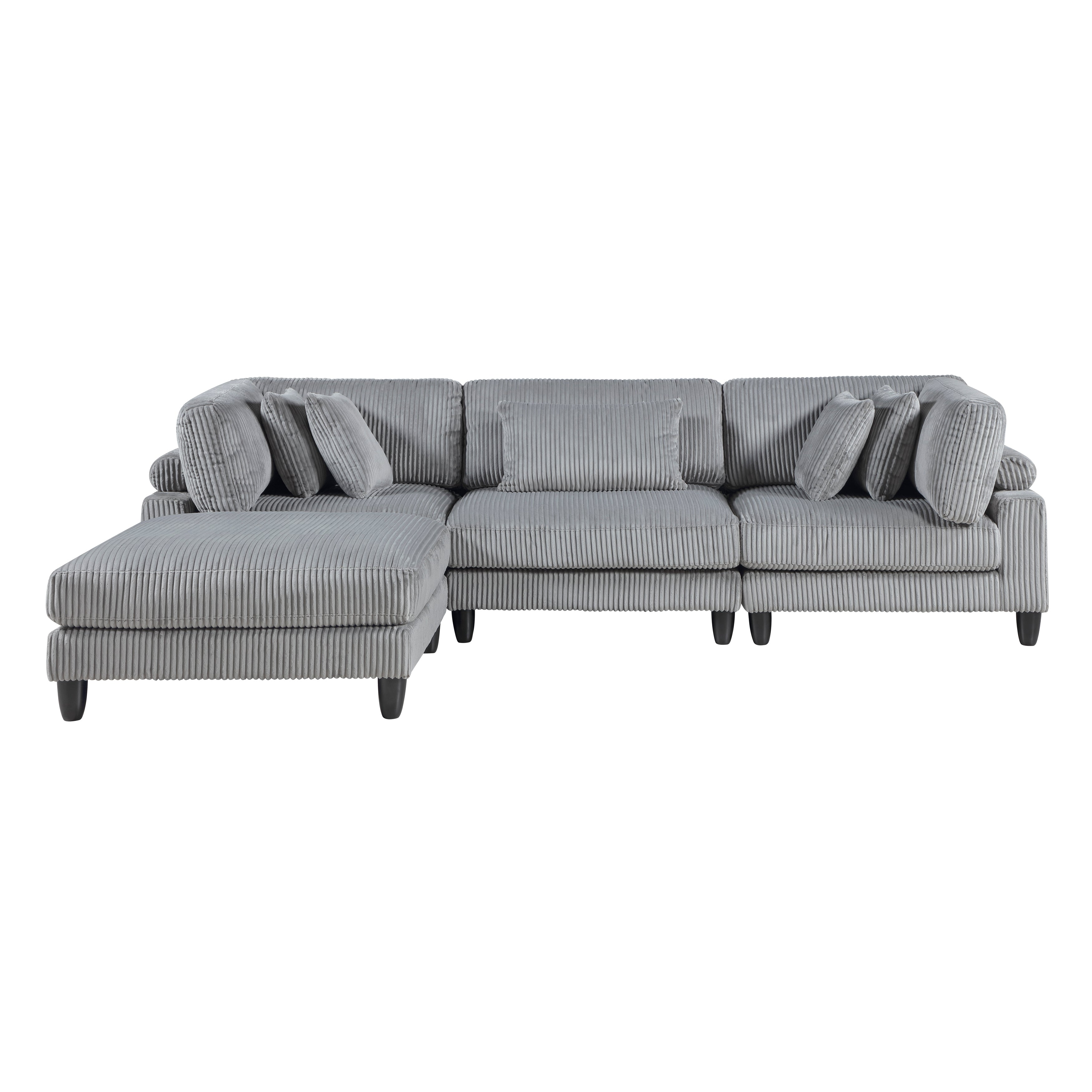 9688GY*42CRACOT (4)4-Piece Modular Sectional with Otttoman - 9688GY*42CRACOT