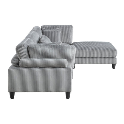9688GY*42CRACOT (4)4-Piece Modular Sectional with Otttoman - 9688GY*42CRACOT