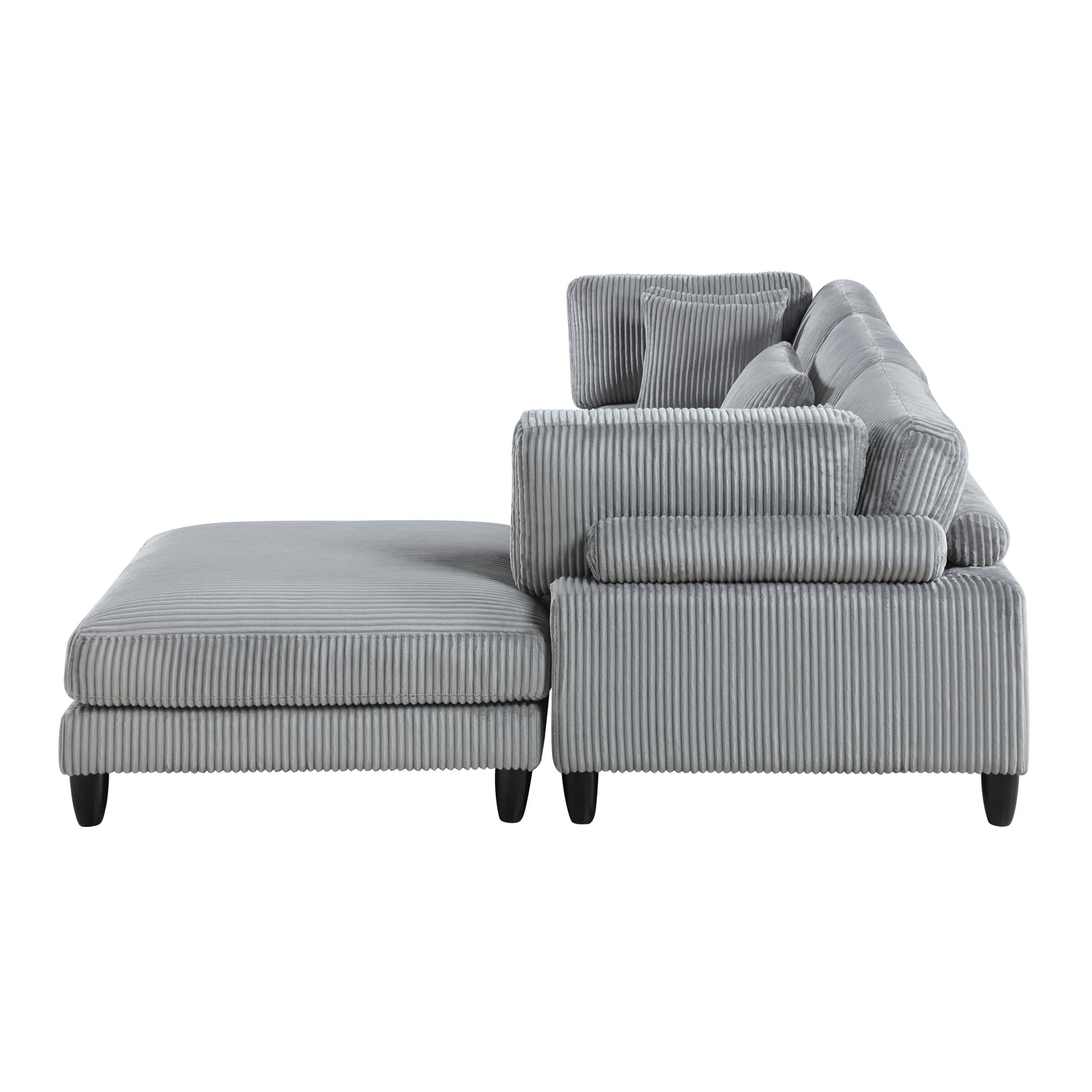 9688GY*42CRACOT (4)4-Piece Modular Sectional with Otttoman - 9688GY*42CRACOT