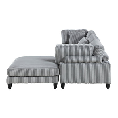 9688GY*42CRACOT (4)4-Piece Modular Sectional with Otttoman - 9688GY*42CRACOT