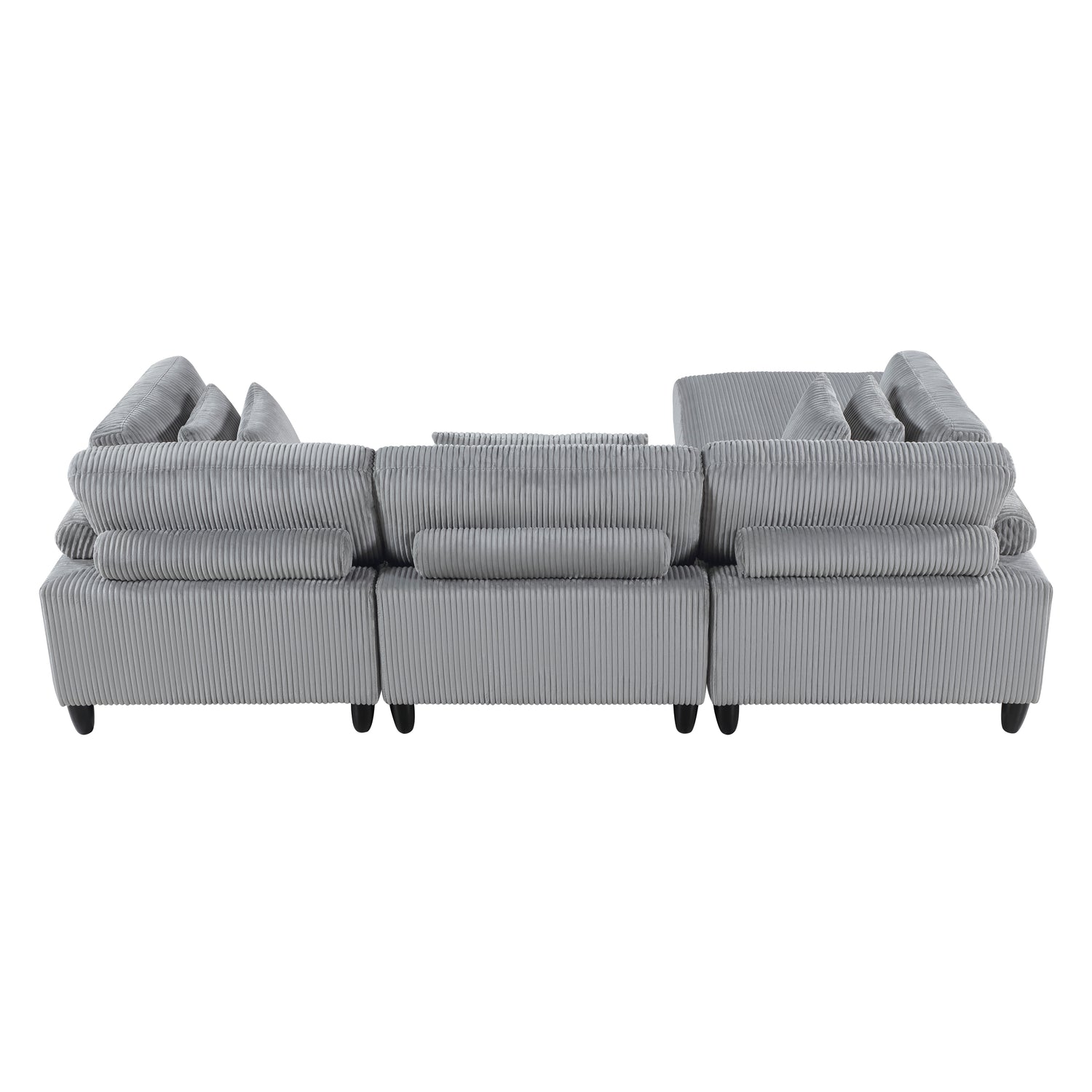 9688GY*42CRACOT (4)4-Piece Modular Sectional with Otttoman - 9688GY*42CRACOT