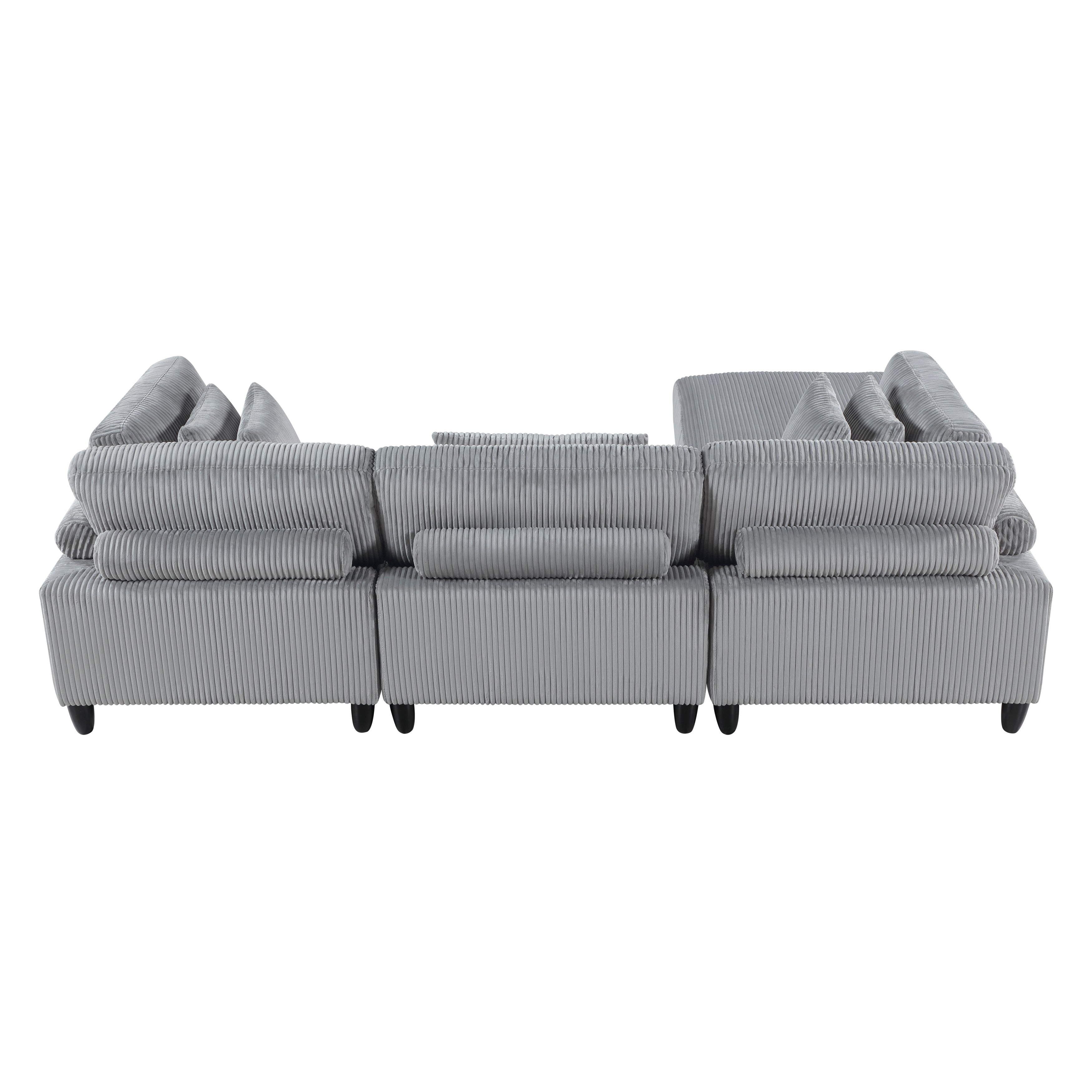9688GY*42CRACOT (4)4-Piece Modular Sectional with Otttoman - 9688GY*42CRACOT