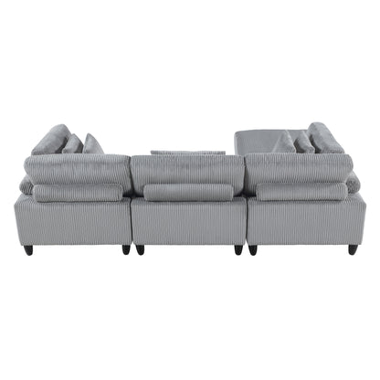 9688GY*42CRACOT (4)4-Piece Modular Sectional with Otttoman - 9688GY*42CRACOT