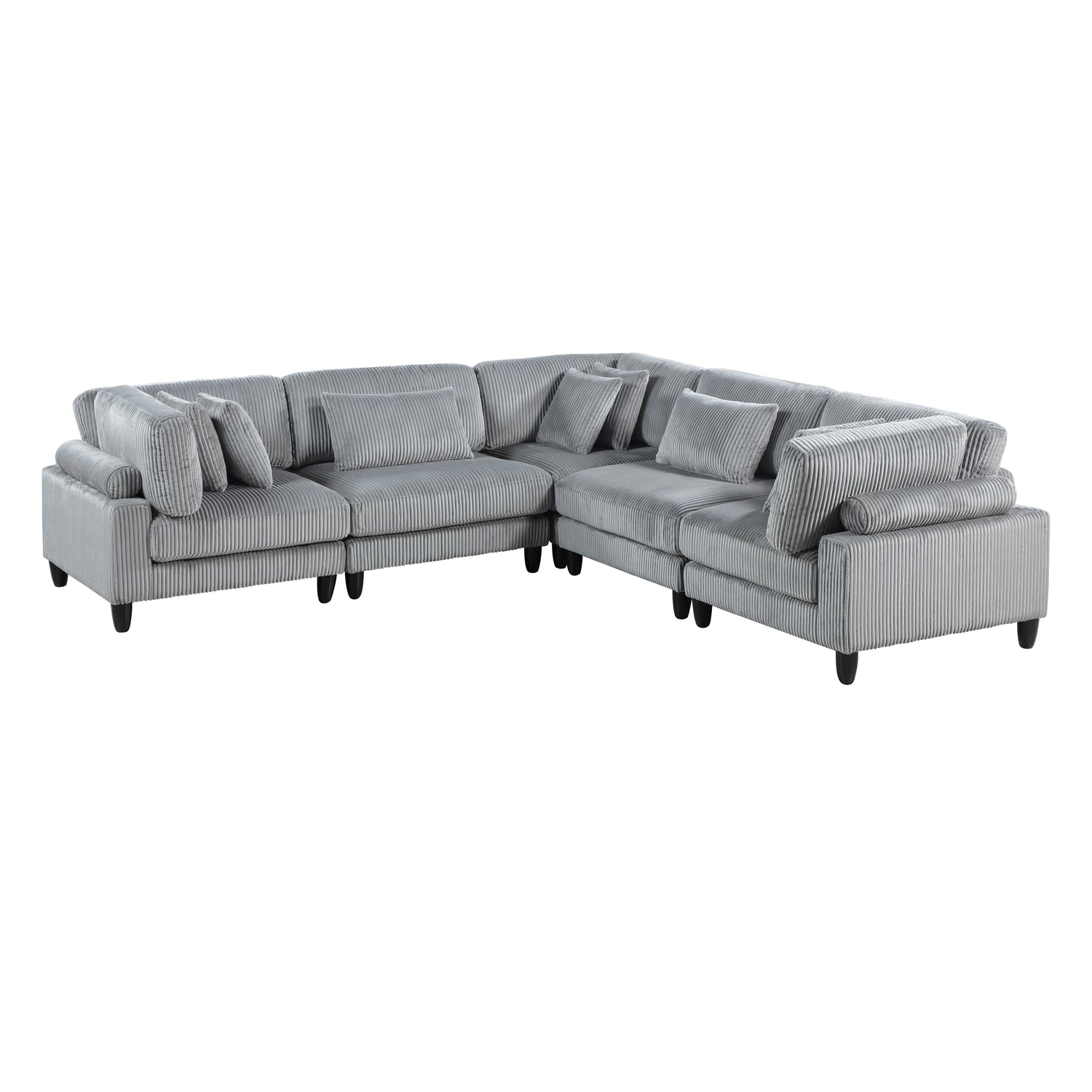 9688GY*53CR2AC (5)5-Piece Modular Sectional - 9688GY*53CR2AC